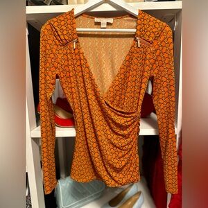 MICHAEL Michael Kors Surplice Neckline Long Sleeve Blouse